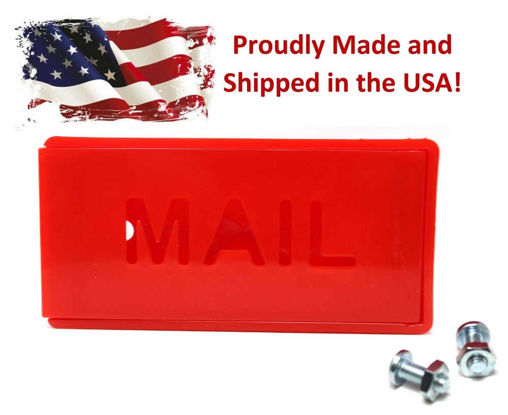 Red Front Mounted Mailbox Flag for Brick Stone Mailboxes Mail Alert Flag Plastic
