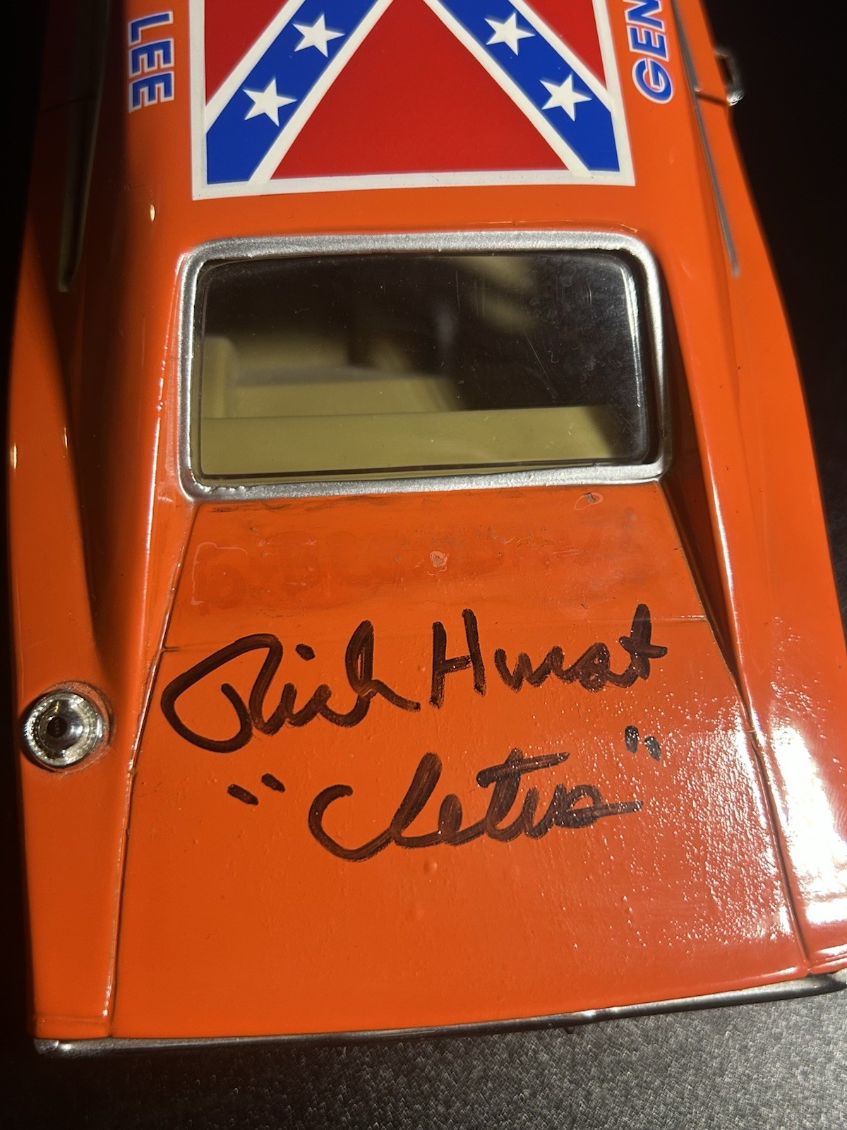 The Dukes Of Hazzard 1:18 General Lee Signed Autographed By Rick Hurst Cletus