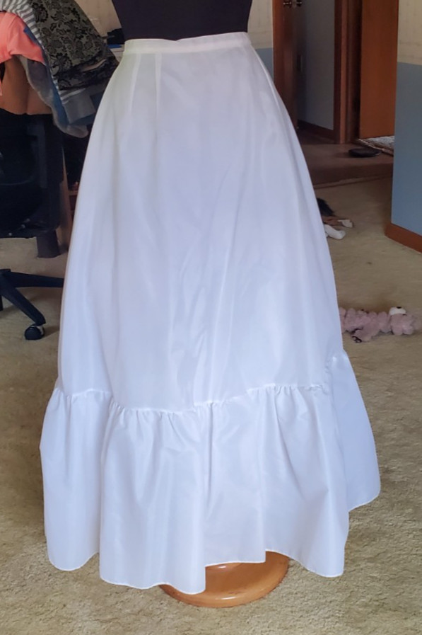 Used Home Made White Bridal Full Netted Wedding Gown Slip