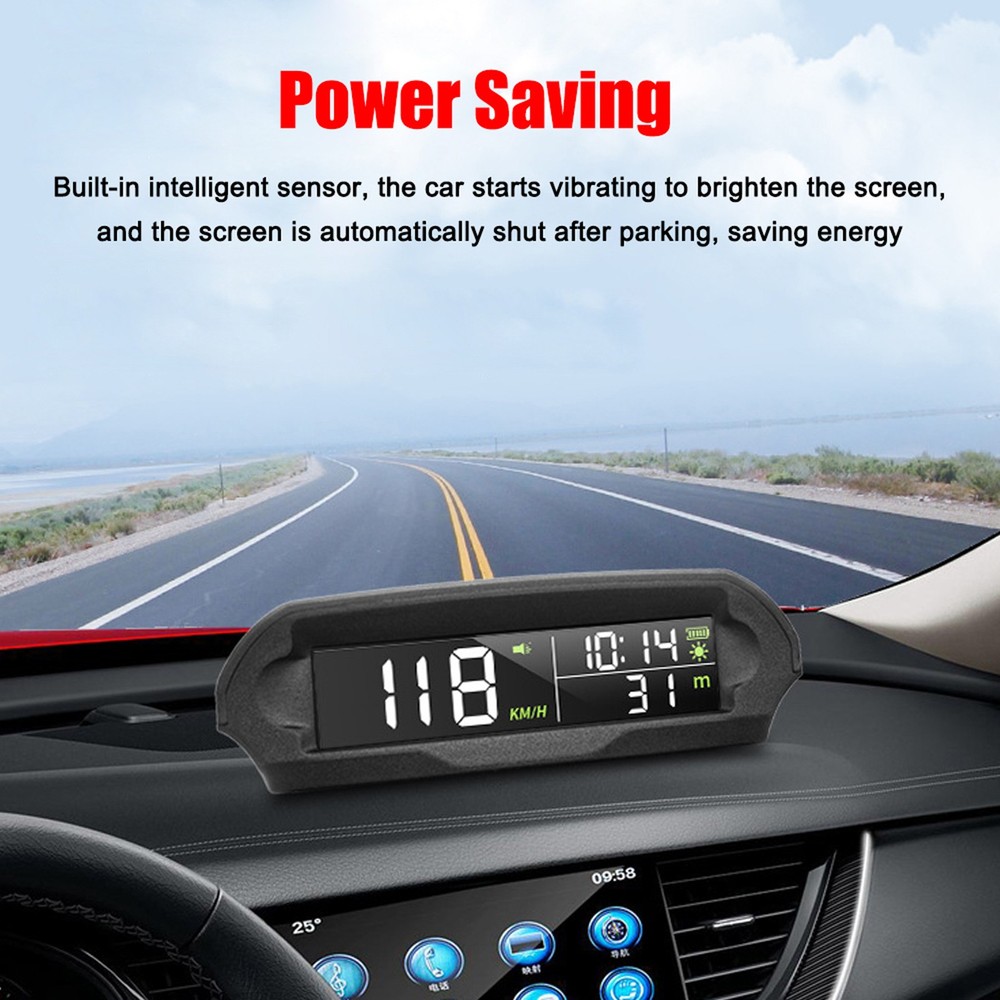 GPS Car HUD Head Up Display Vibration Sensor Auto OnOff Power Saving LCD Display