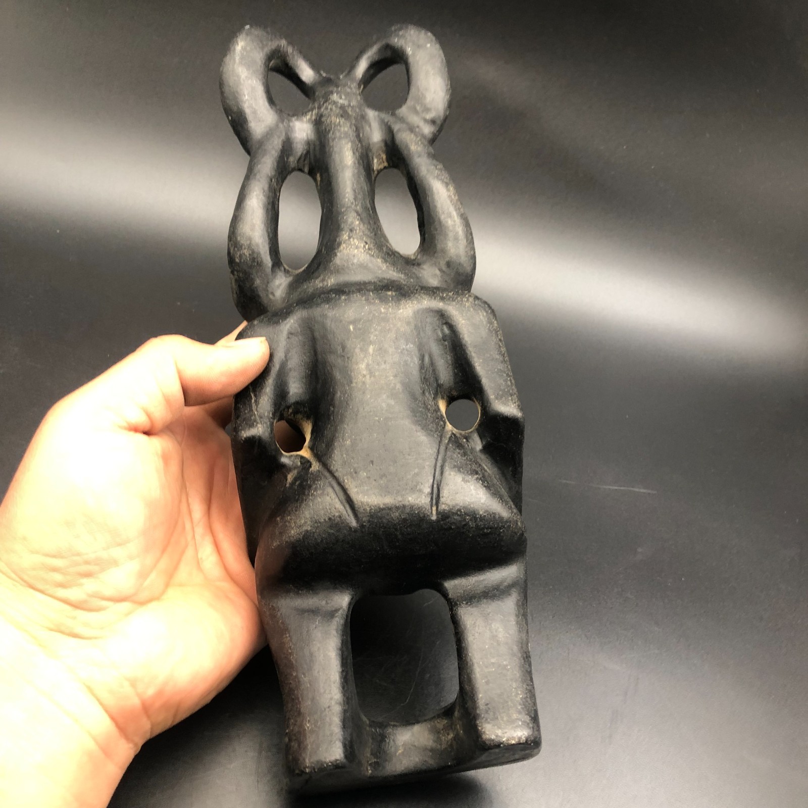 Old HongShan Culture Meteorite Jade Hand-Carved Sun God Helios&Pig Dragon Statue