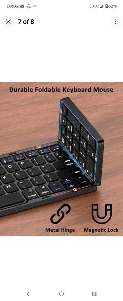 Foldable Keyboard and Mouse, Folding Bluetooth Keyboard Combo, 2.4G + BT5.0 x...