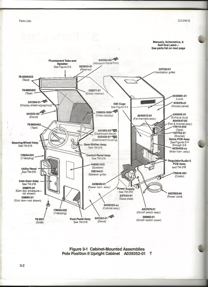 1983 Atari Pole Position II Operator & Enhancement Instructions-Arcade Game