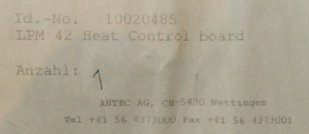 SICK MCS 100E CD HW PD TEMPERATURE (Heater) CONTROL Board LPM42