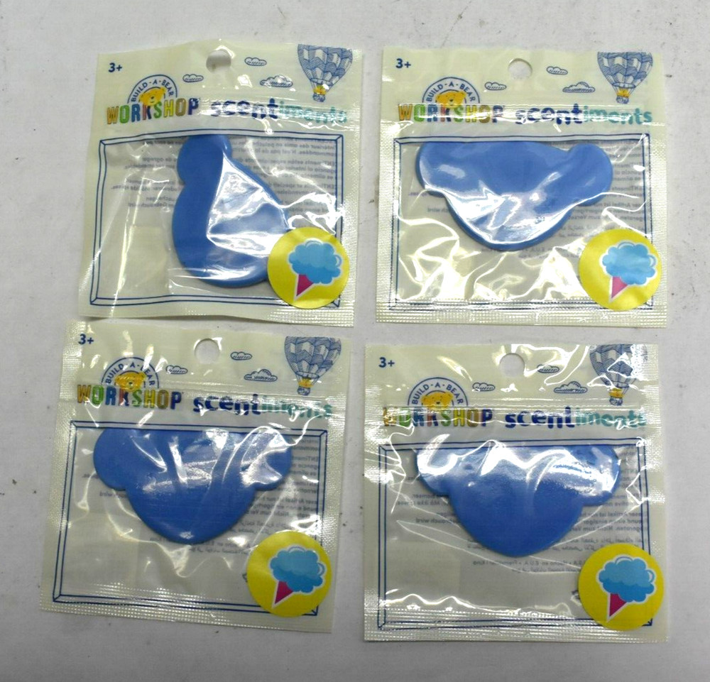 Build A Bear BAB Scentiments Cotton Candy Disc Blue Scented Inserts 4 Pack