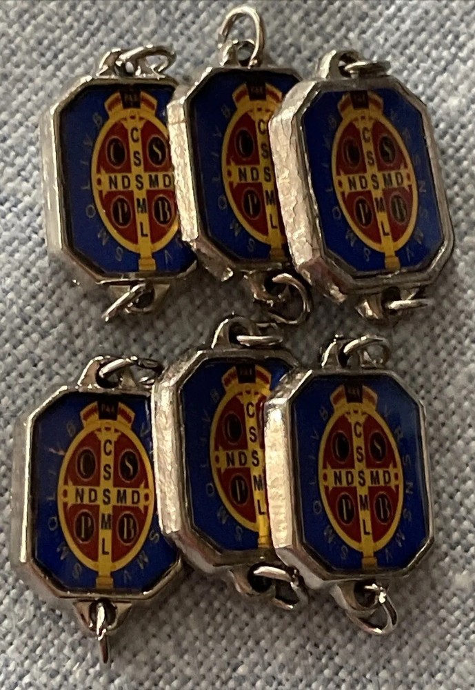 St. Benedict Rosary Beads Links Connectors | Silver Tone