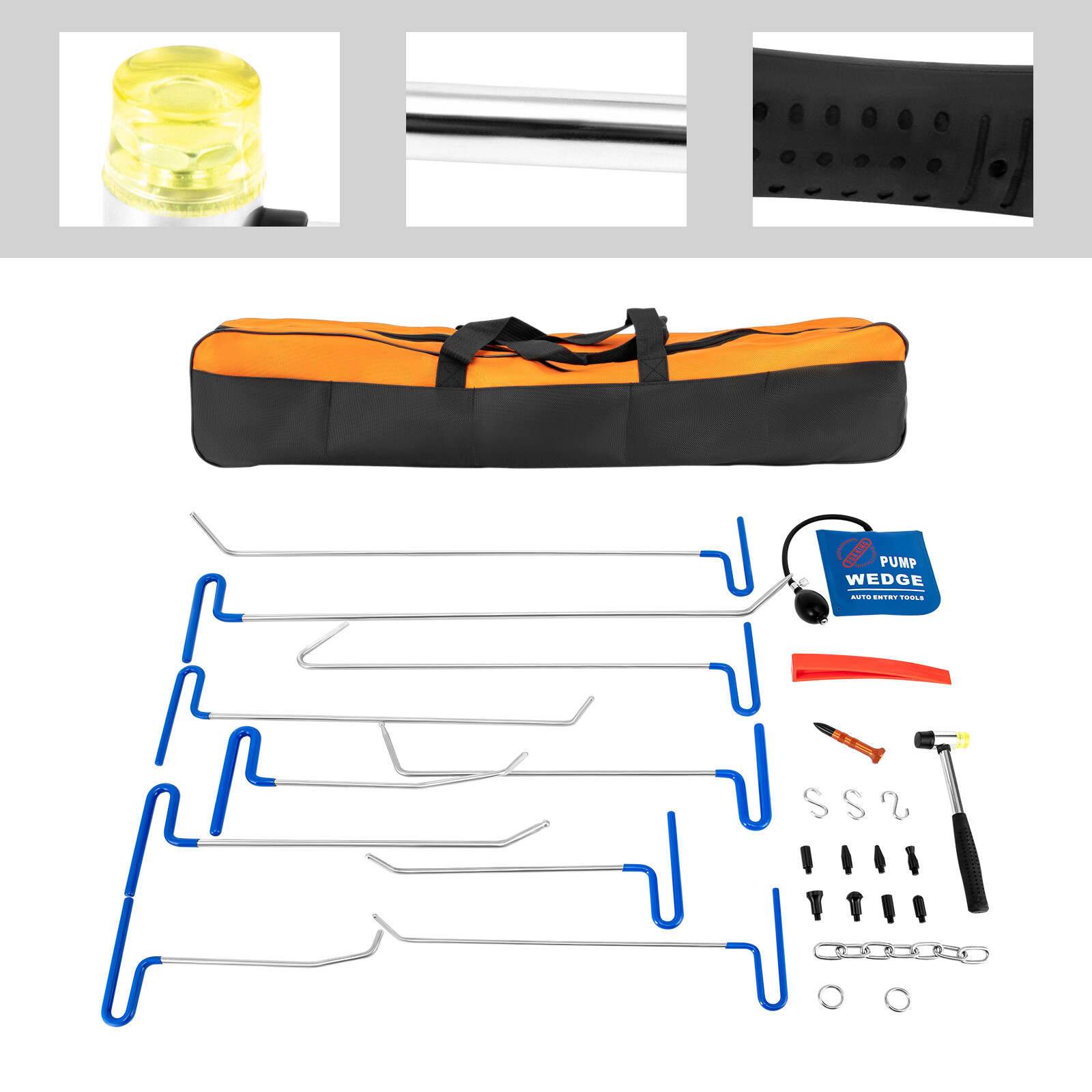 30PCS Car Paintless Dent Repair Kit with Rods, Hail Removal Tools