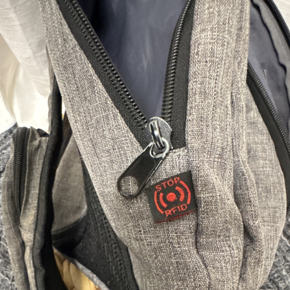 NeatPack Gray Polyester Daypack with RFID Blocking Pocket for Hiking Camping