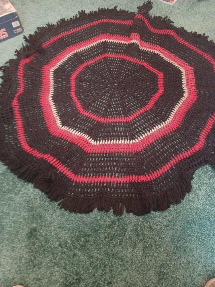 Handmade Circular Chochet Throw Couch Blanket 35"