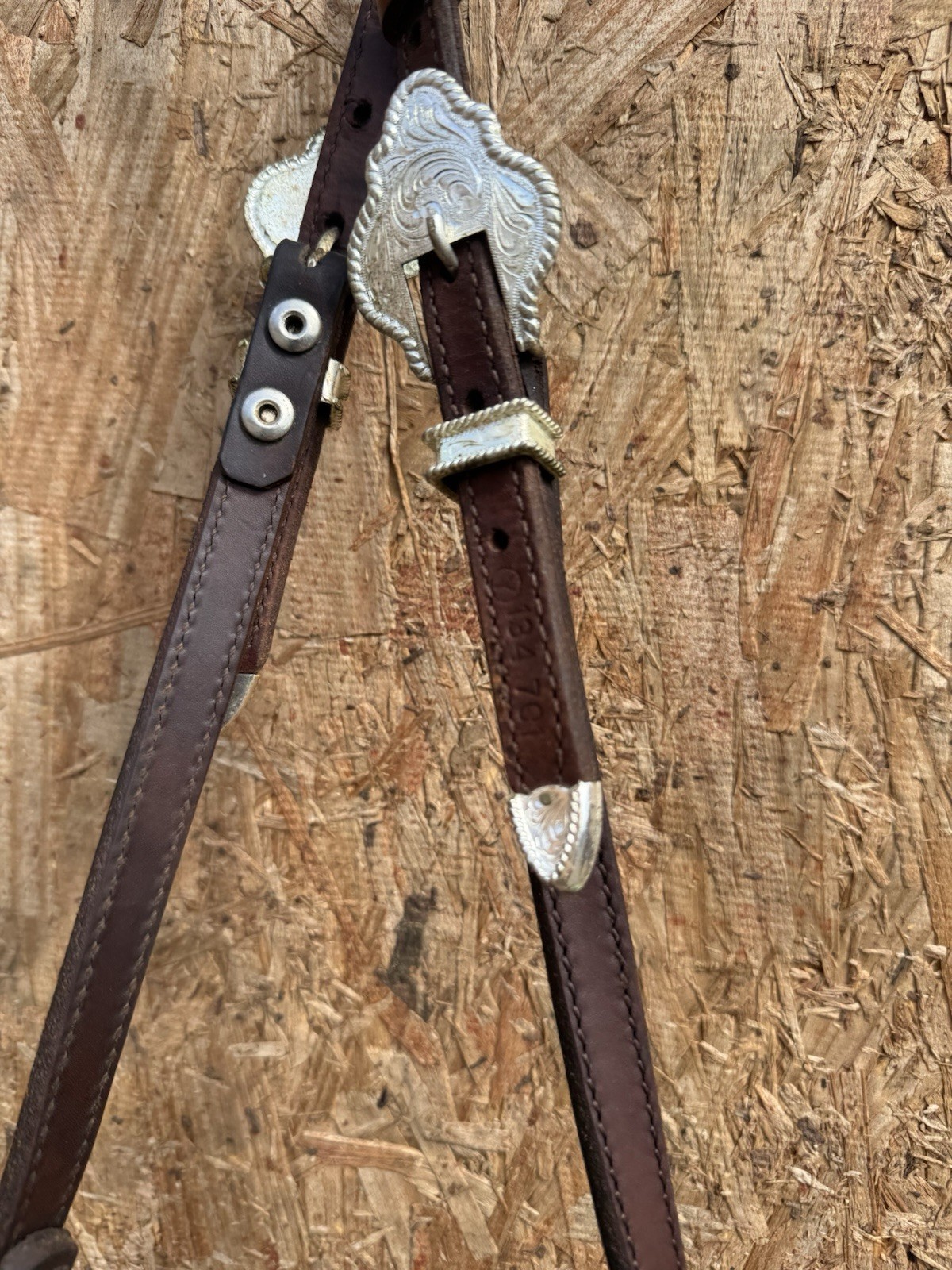 USED CIRCLE Y STAMPED SILVER ONE EAR HEADSTALL REINSMAN LIFTER CURB BIT