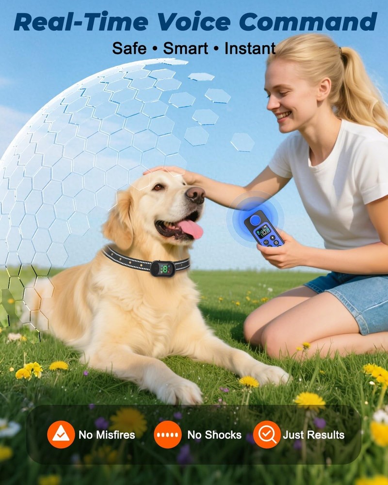 Dog Training Collar with Remote – 4500FT Range E-Collar with Voice, Beep, Vib...
