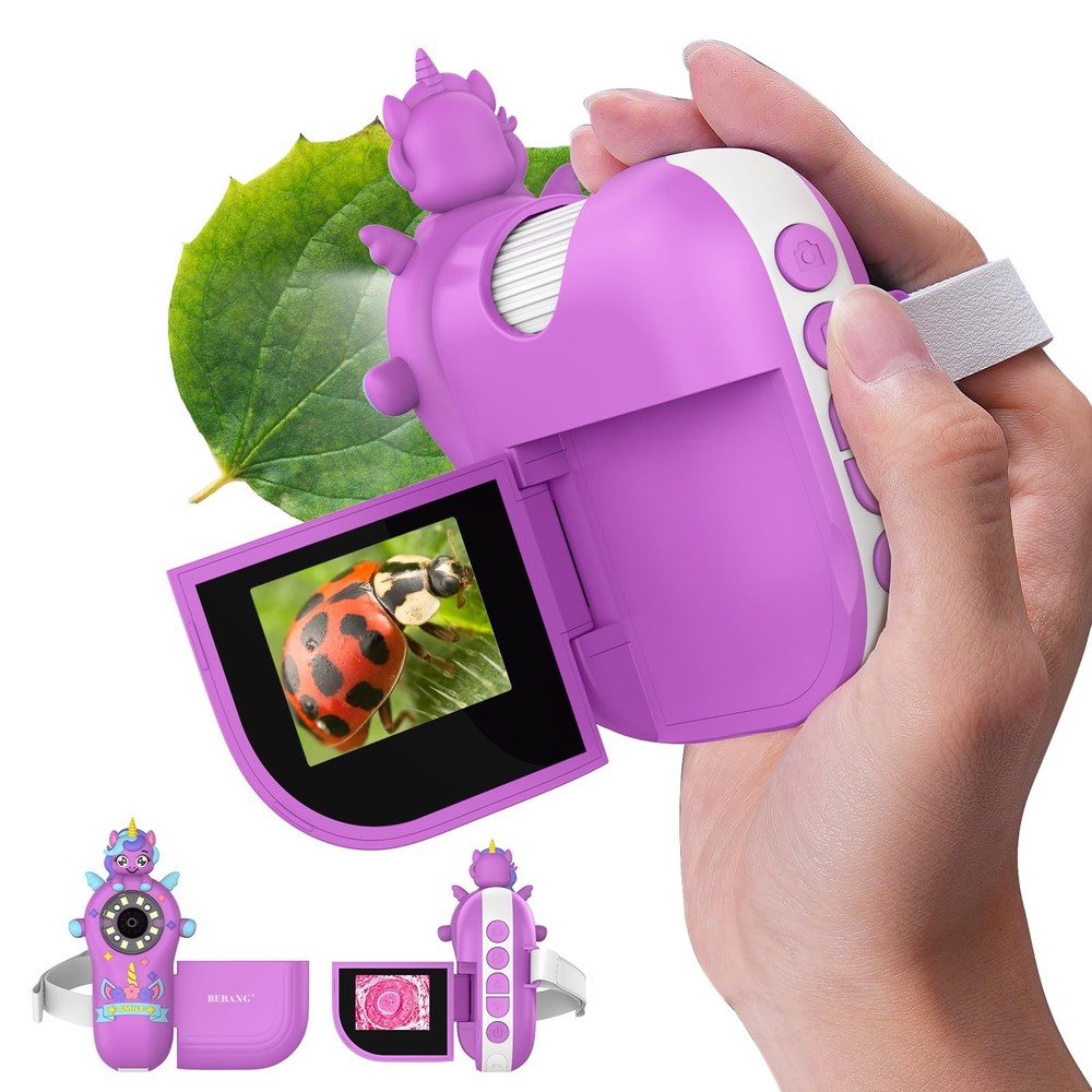 Digital Microscope for Kids Handheld Miniscope - 4K 2.0" Screen Violet