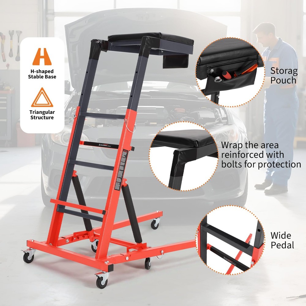 Foldable Automotive Topside Creeper ,Adjustable Height Engine Creeper & 6 Wheels