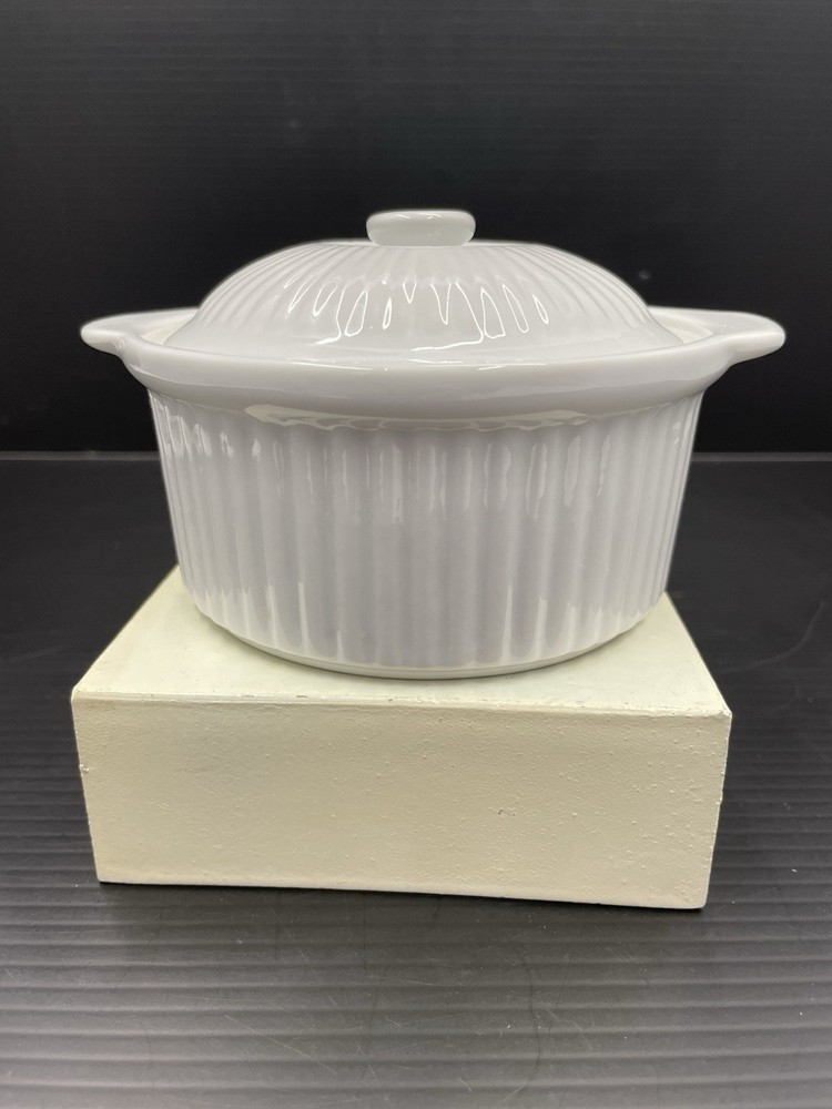 8 "White" Small Ceramic Casserole Dishes Ramekin Single Serve Stew Pot