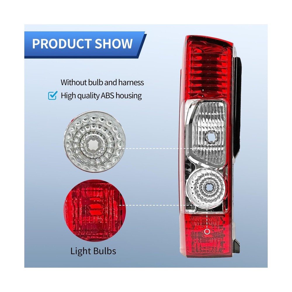 Replacement Driver Side Tail Light Without Circuit for RAM ProMaster 1500 250...