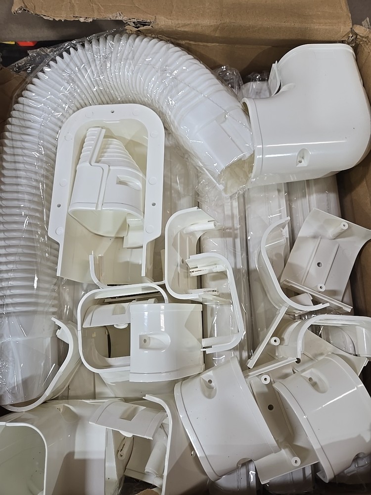 Mini Split Decorative Line Set Cover Kit 16 Ft - 3 In Open Box, White Line Cover