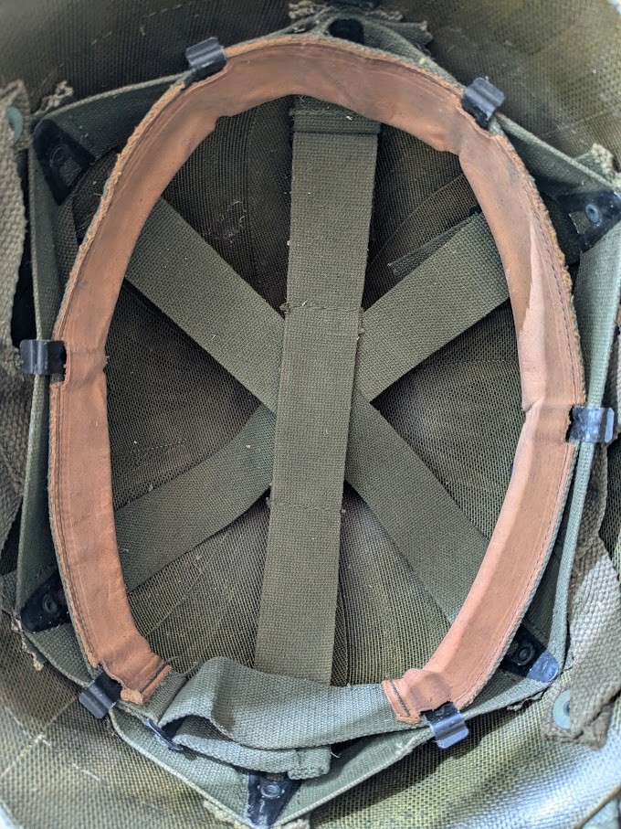 US Army original M1 helmet liner cover and chin strap