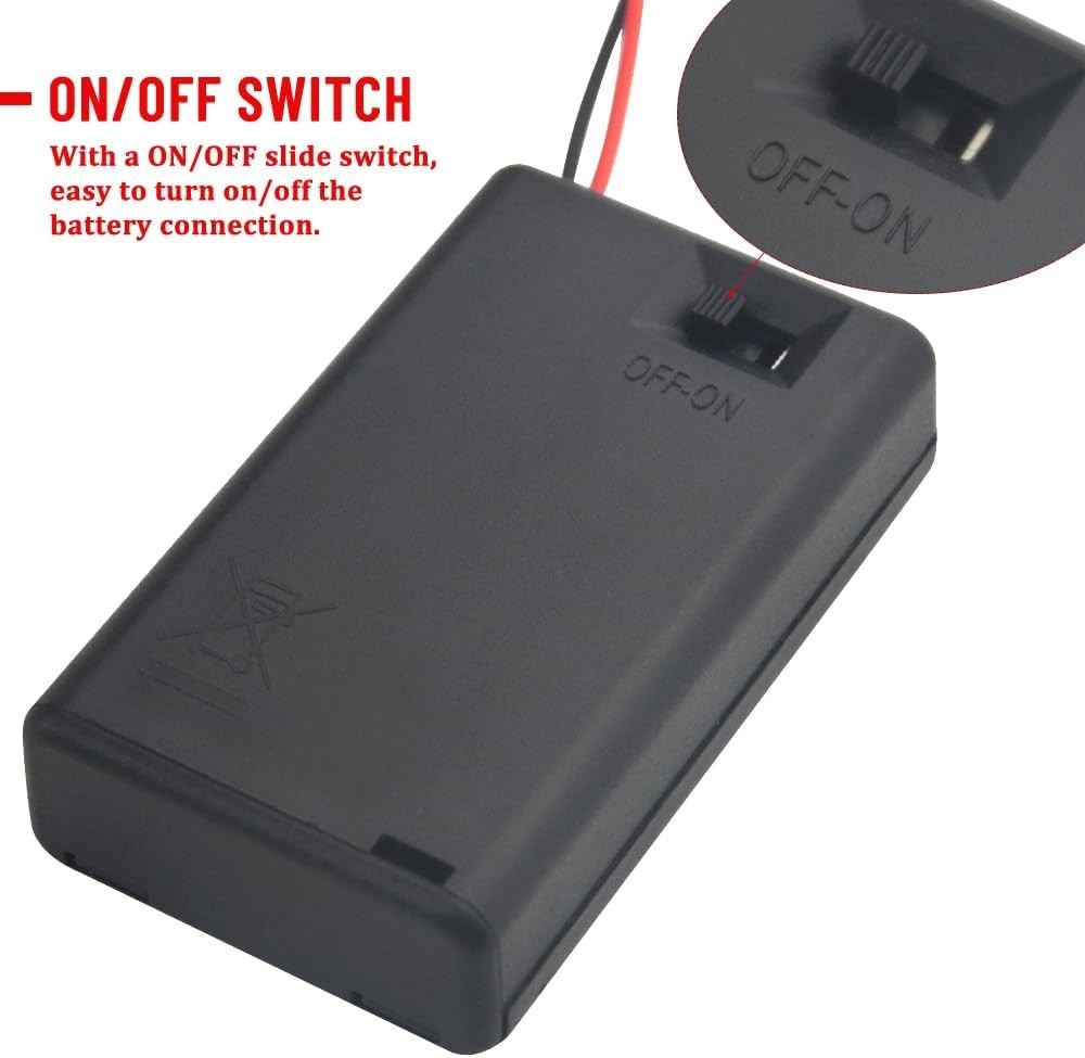 10 PCS AA Battery Holders with Switch for 3 Batteries Electronics Hobby