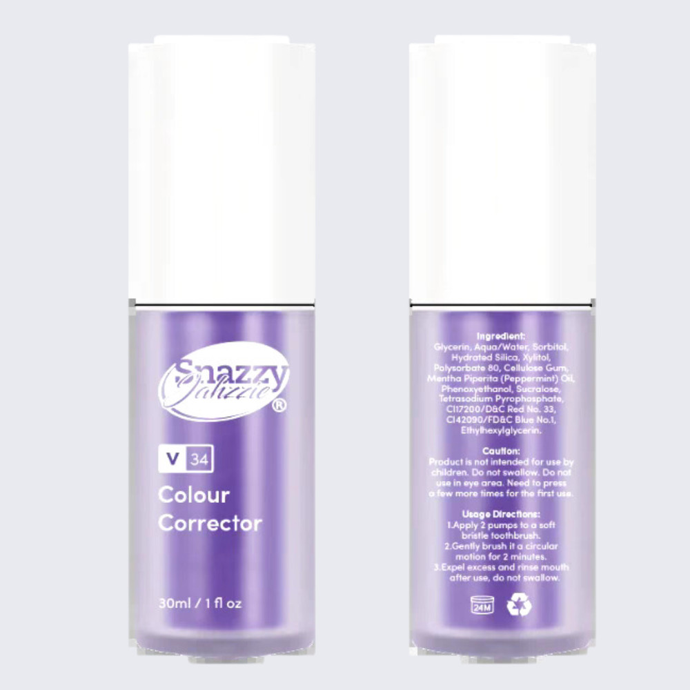 V34 Purple Color Corrector Teeth Toothpaste Most Effective Whitening