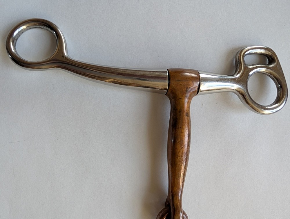 Tom Thumb Western Snaffle Bit Copper mouth 5” with Chain