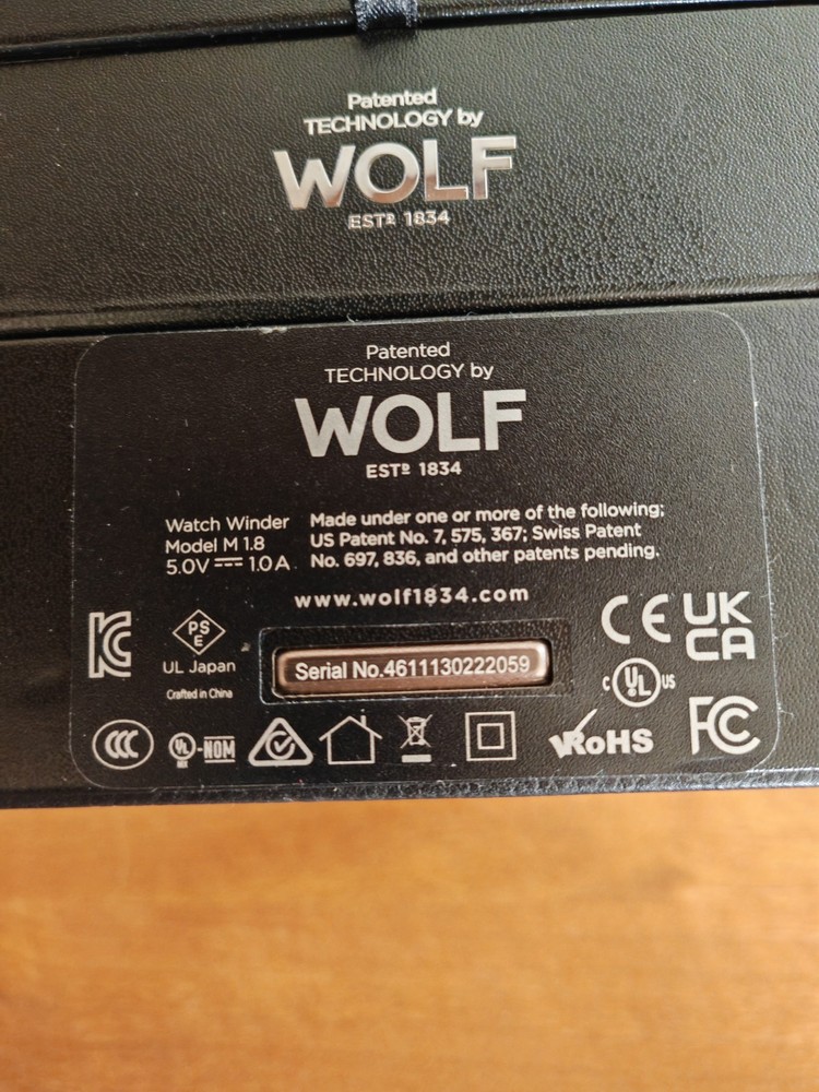 Wolf Cub Module 1.8 Single Watch Winder - Black - Battery Operated