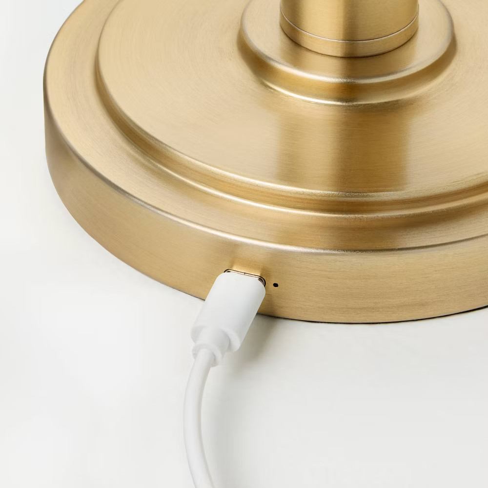 Glass Shade Table Lamp Green - Hearth & Hand with Magnolia