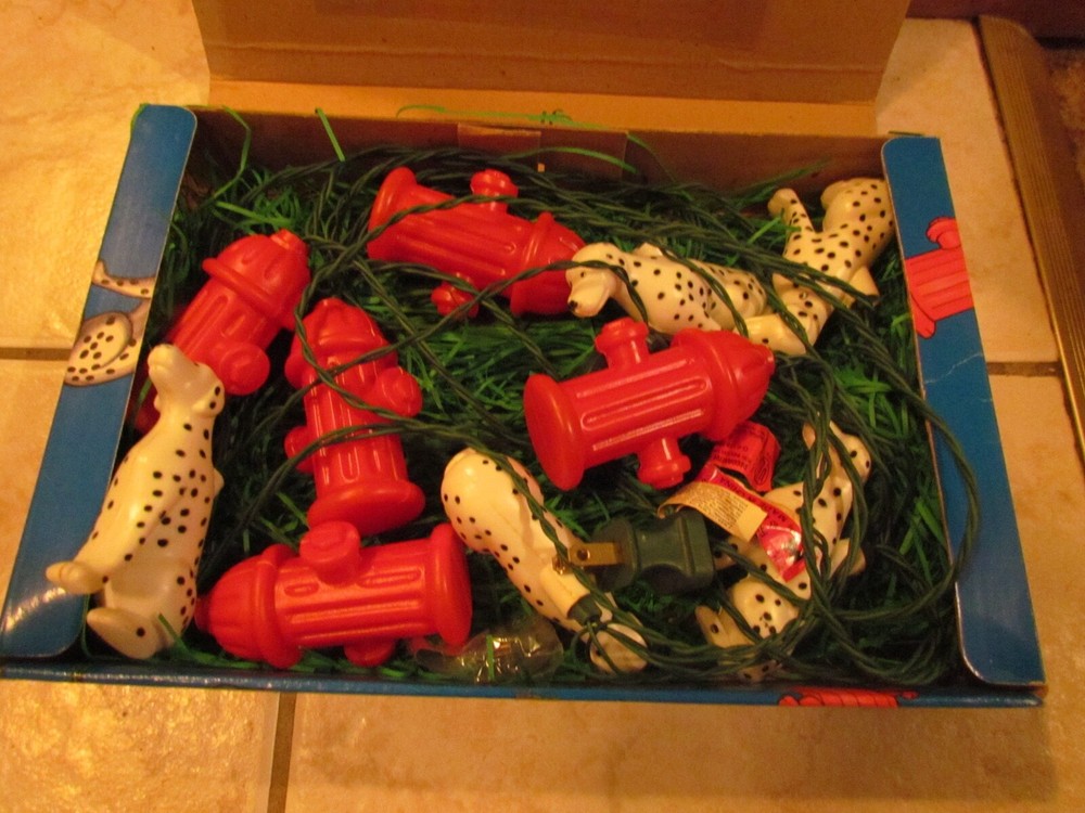 10 STRING LIGHTS PRIMAL LITE DALMATIONS HYDRANT 1993 BOX RARE SET INDOOR OUTDOOR