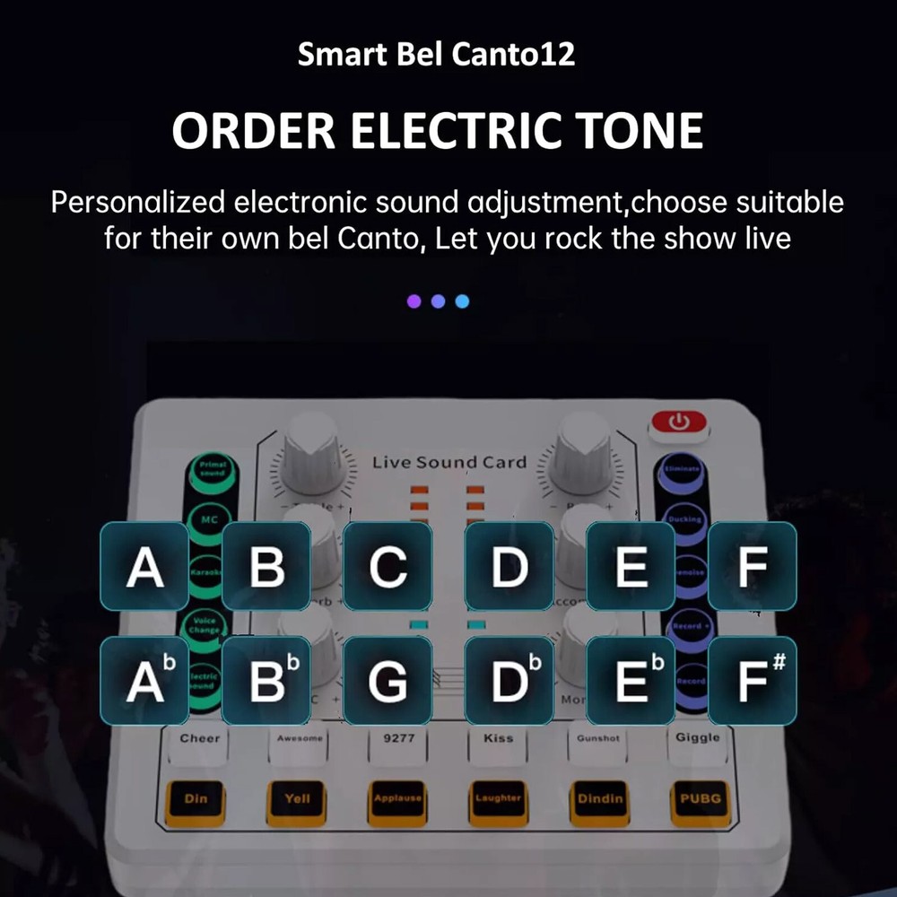 M8 Sound Card Live Streaming Interface External USB Live Broadcast Mic WhiteJp