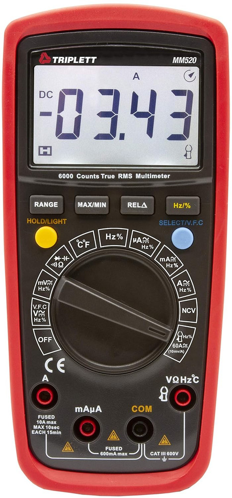 MM520 True RMS 6000 Count High Performance Digital Multimeter with LPF - AC/DC V