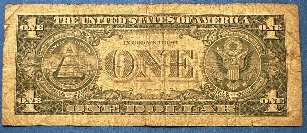 1957 $1 Silver Certificate US Dollar Bill Blue Seal Note