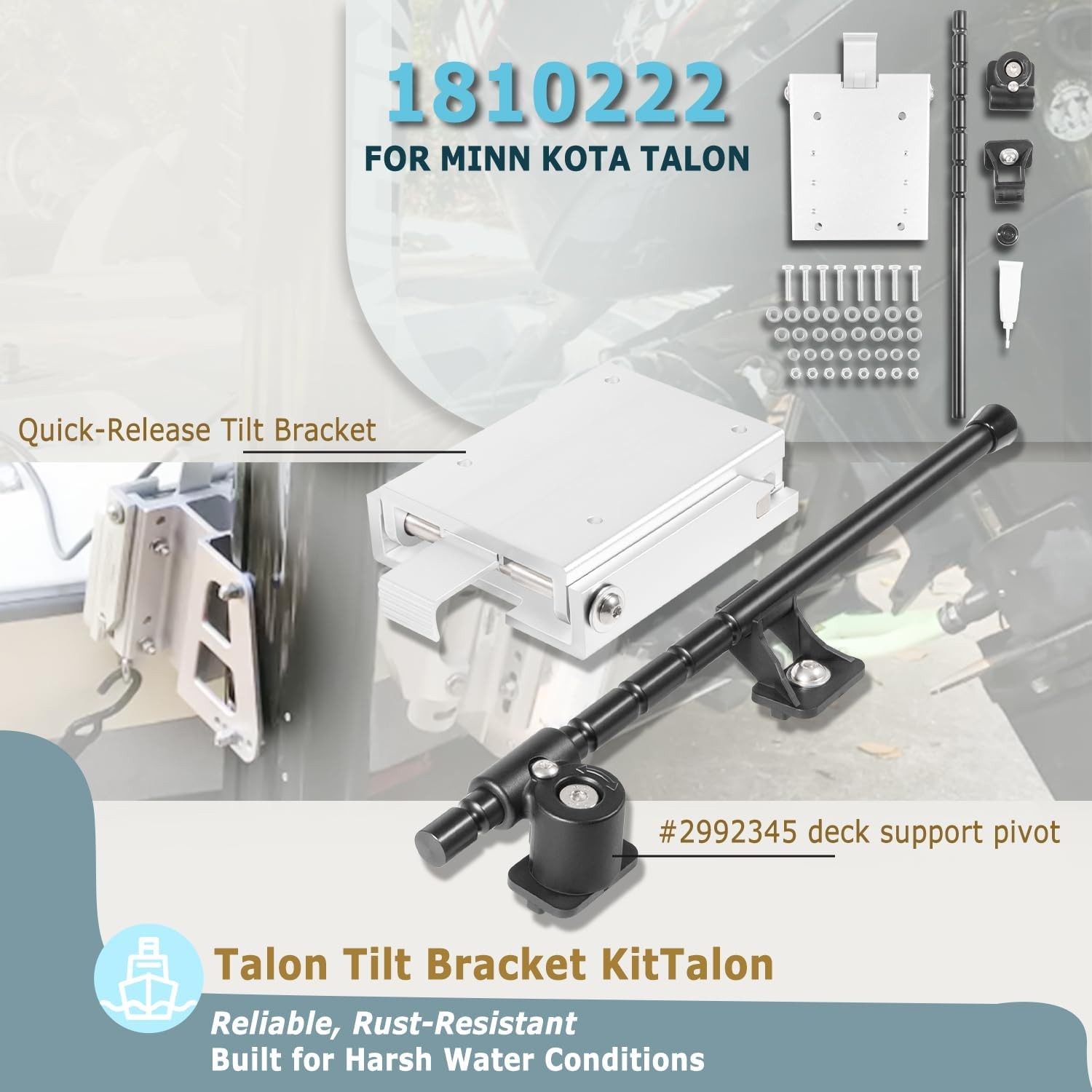 1810222 Talon Tilt Bracket for Minn Kota Shallow Water Anchor 8/10/12/15 Feet