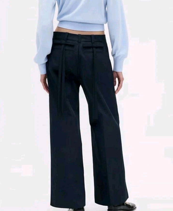 GAP x Sandy Liang Mid Rise Bow-Back Navy Blue Khakis, LTD ED - Women’s Size 10