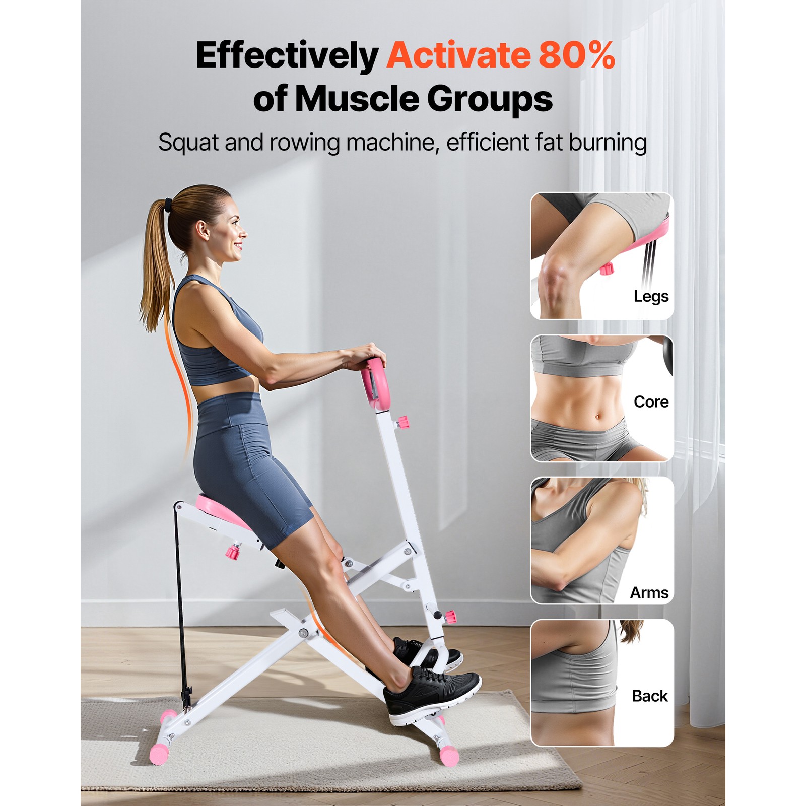 Uimoso Foldable Squat Machine with 3 Resistance Bands Glutes and Leg Workouts