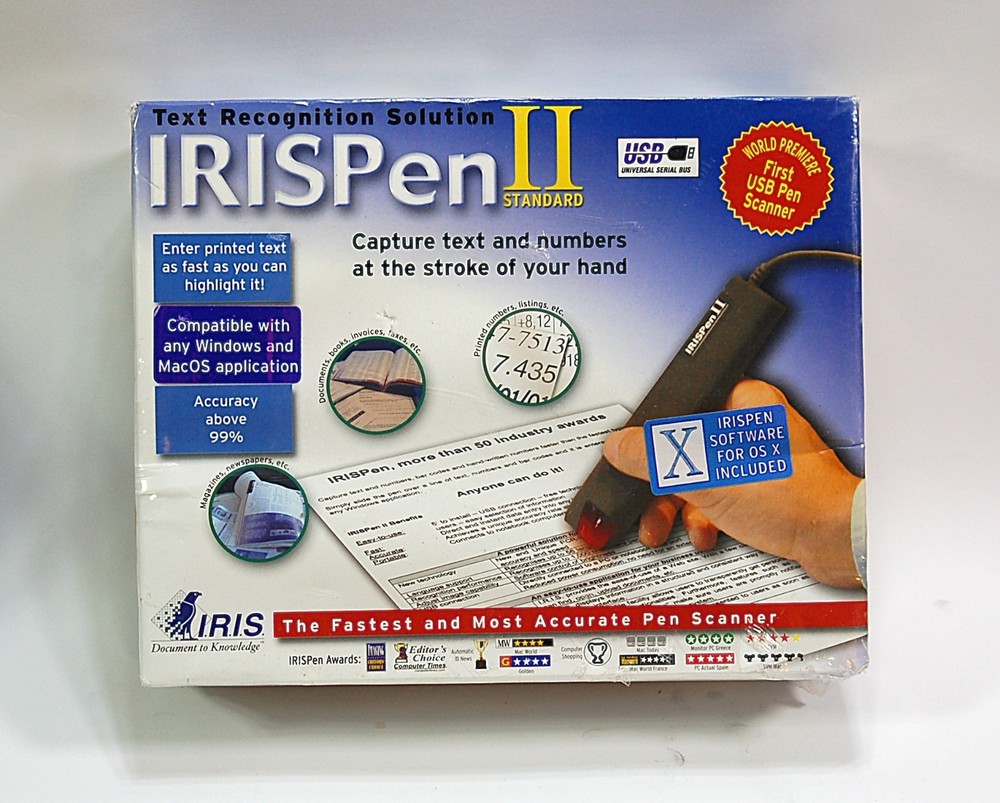 NEW SEALED IRISpen II Standard Text Recognition Solution Handheld Pen Scanner