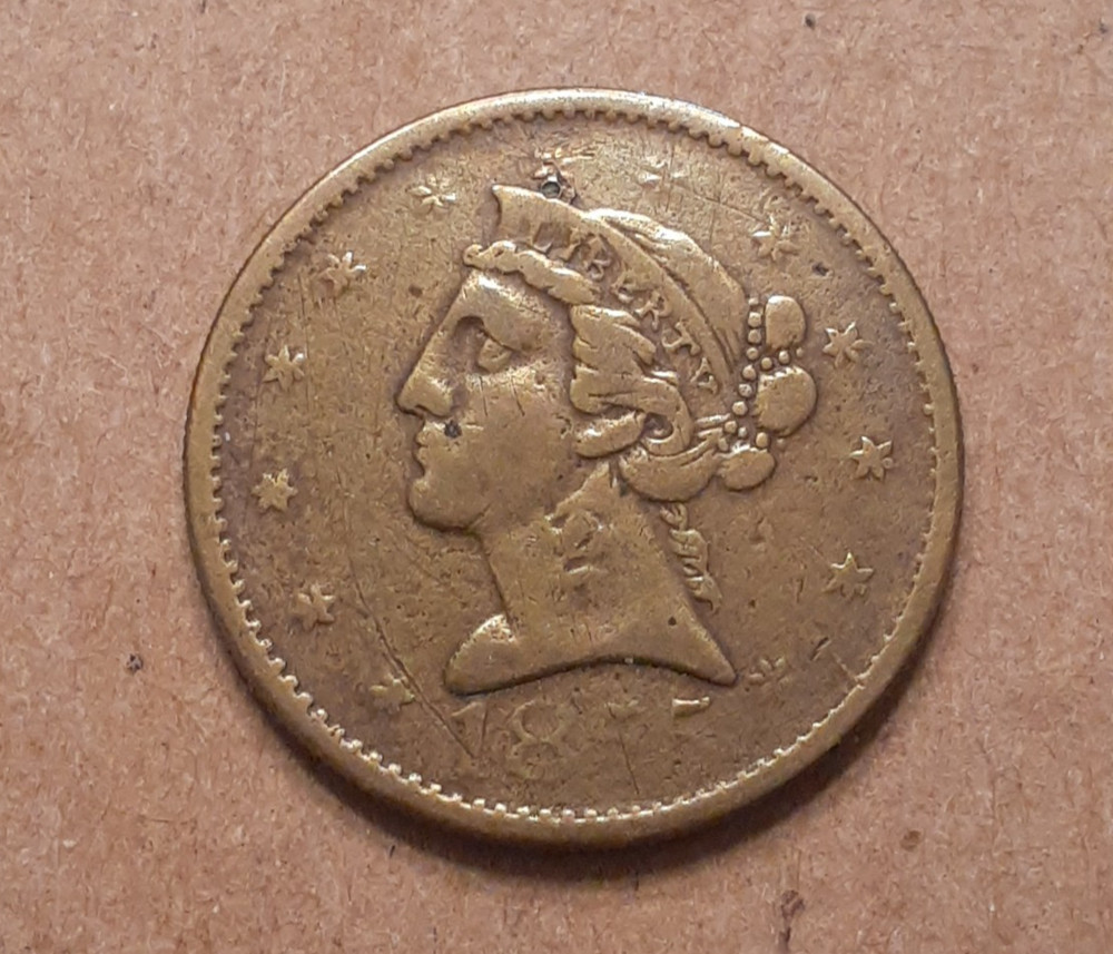 1855 HARD TIMES TOKEN  LIBERTY HEAD