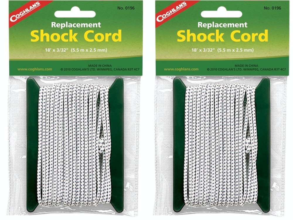Coghlan's Replacement Shock Cord, 18' x 3/32" (2-Pack)