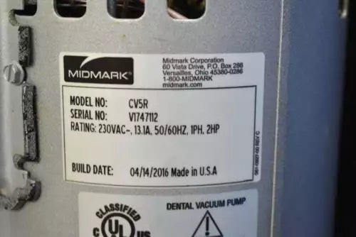 Midmark CV5R Vacuum Motor