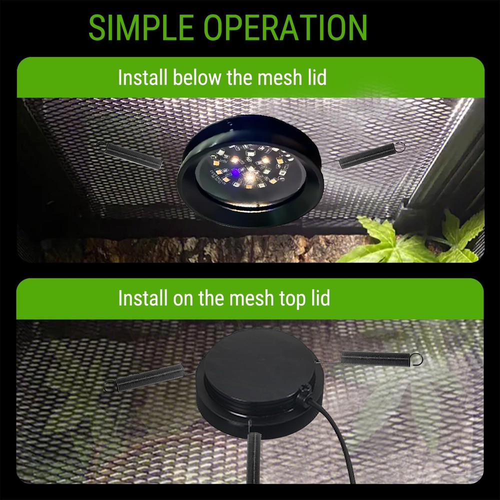 Small Full Spetrum LED UVA UVB Reptile Light with Dimmer & Cycle Timer for Be...