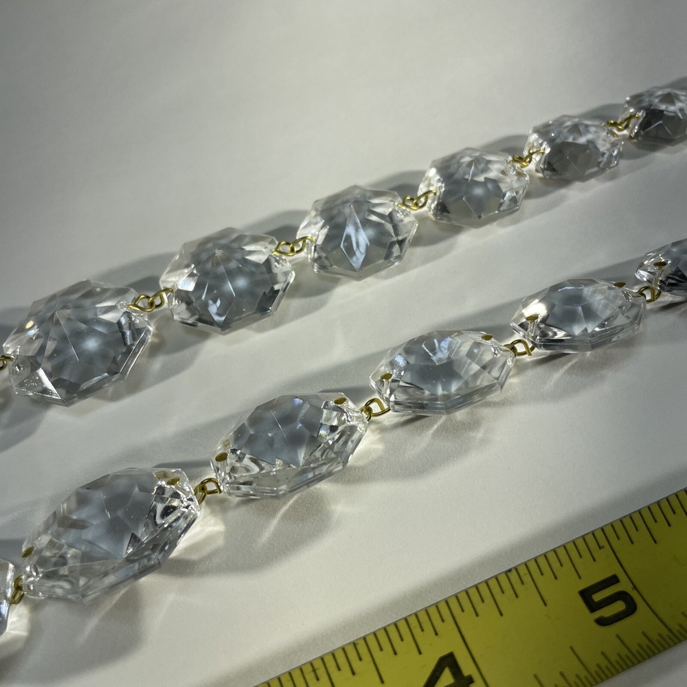 6 vintage graduated crystal strands B