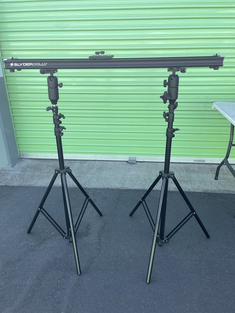DIGITAL JUICE SLYDER DOLLY 40" LINEAR TRACKING SYSTEM CAMERA MOUNT w 8ft TRIPODS