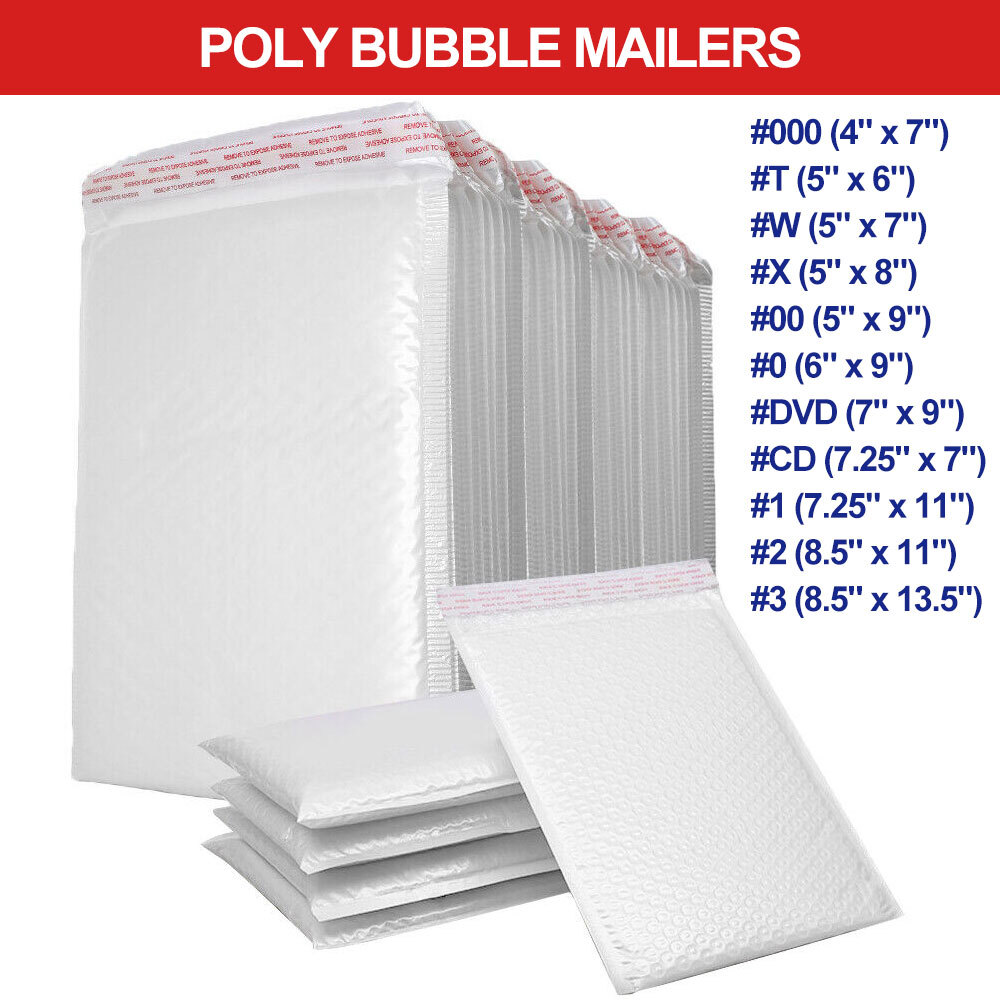 200PCs Poly Mailer Bubble Mailers 4 Layers Padded Envelopes Self Sealing