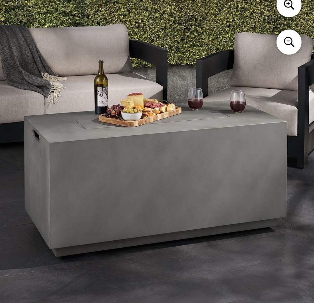 52” Rectangular Concrete Finish Gas Fire Pit Table BRAND NEW! FREE SHIPPING!!