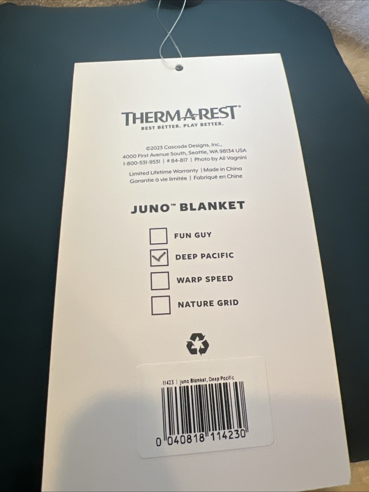 Therm-A-Rest Juno Blanket, Color: Deep Pacific