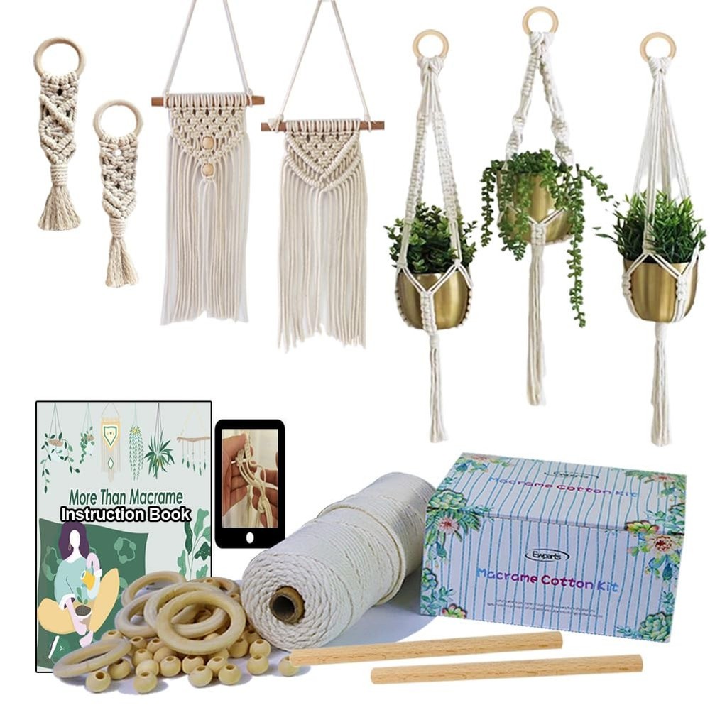 Easy Macrame Kits macrame kits for Adults Beginner 3mm, Kit, Beige