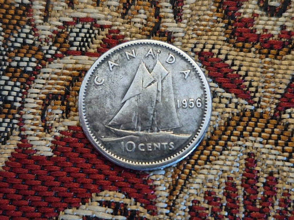 1956 Canada Dime 10 Cents Silver