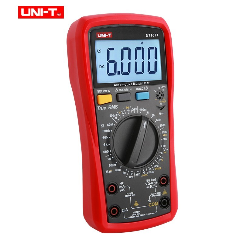 UNI-T Digital Automotive Multimeter mS PULSE Tach Dwell Temp RPM Battery Tester