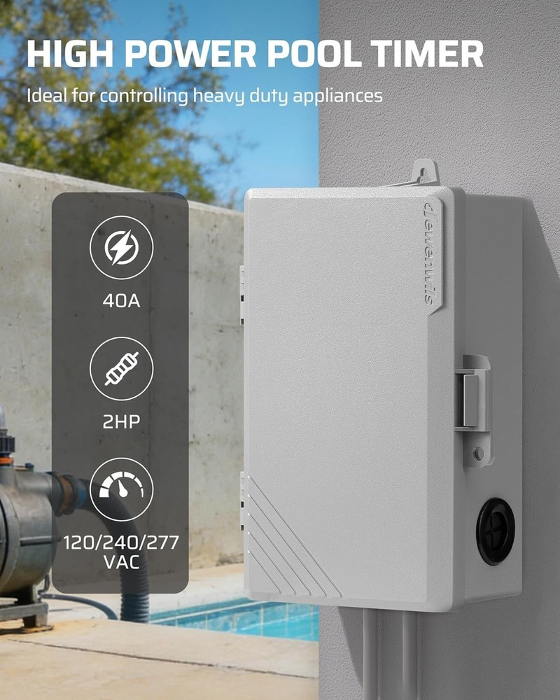 Advanced Pool Pump Timer with 5 Modes and 40A Capacity - Hassle-Free Operation