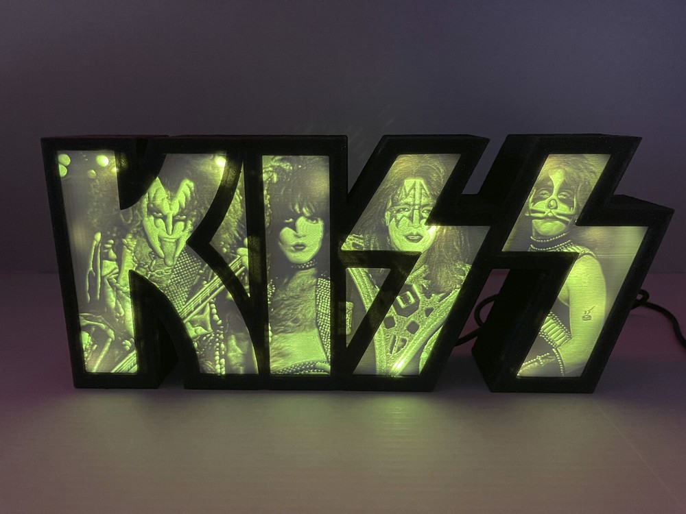 KISS light box, v3, Litho, with LED colored lights and built in Sound Sensor