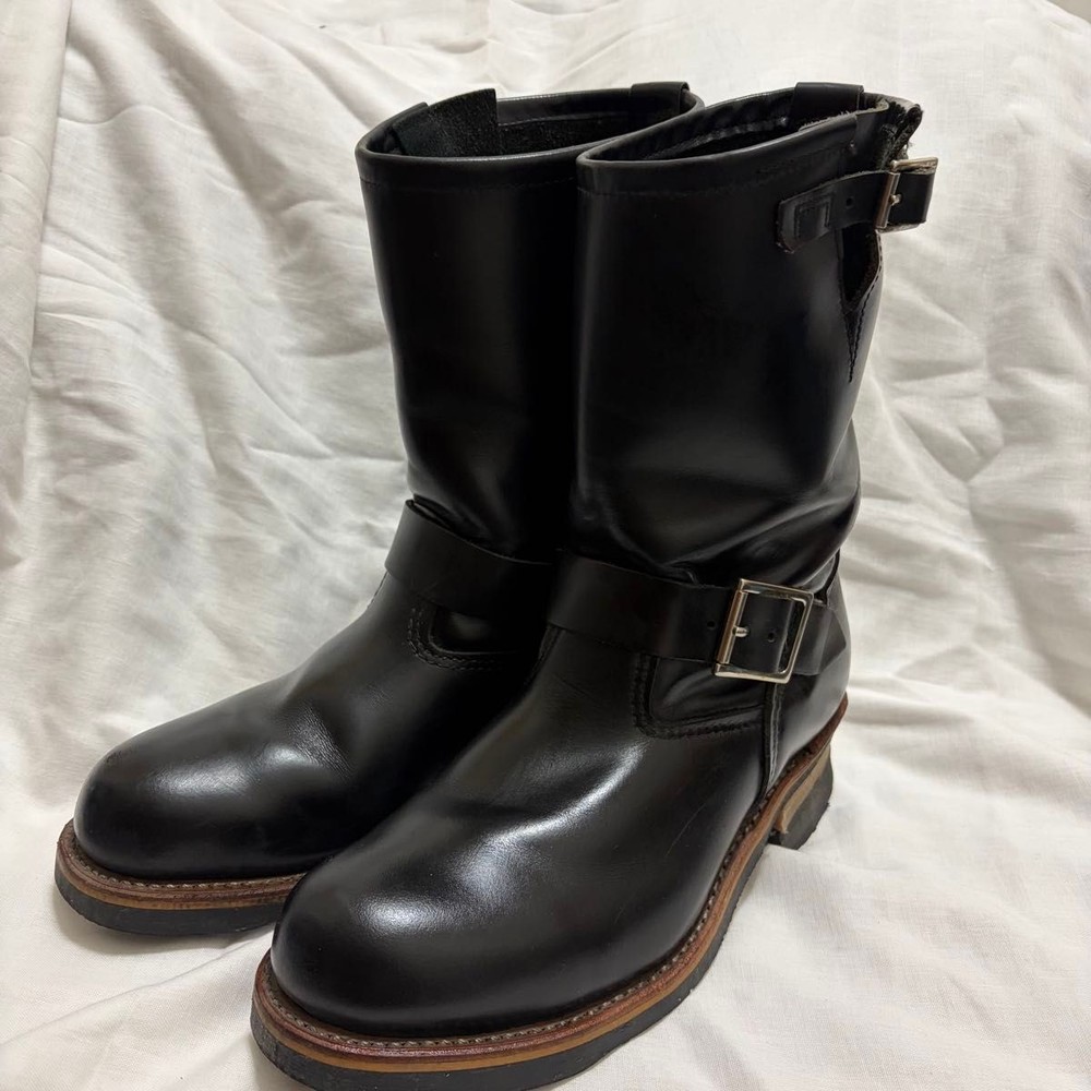 RedWIng Boots 2268 Leather Black Engineer Boots Size8D
