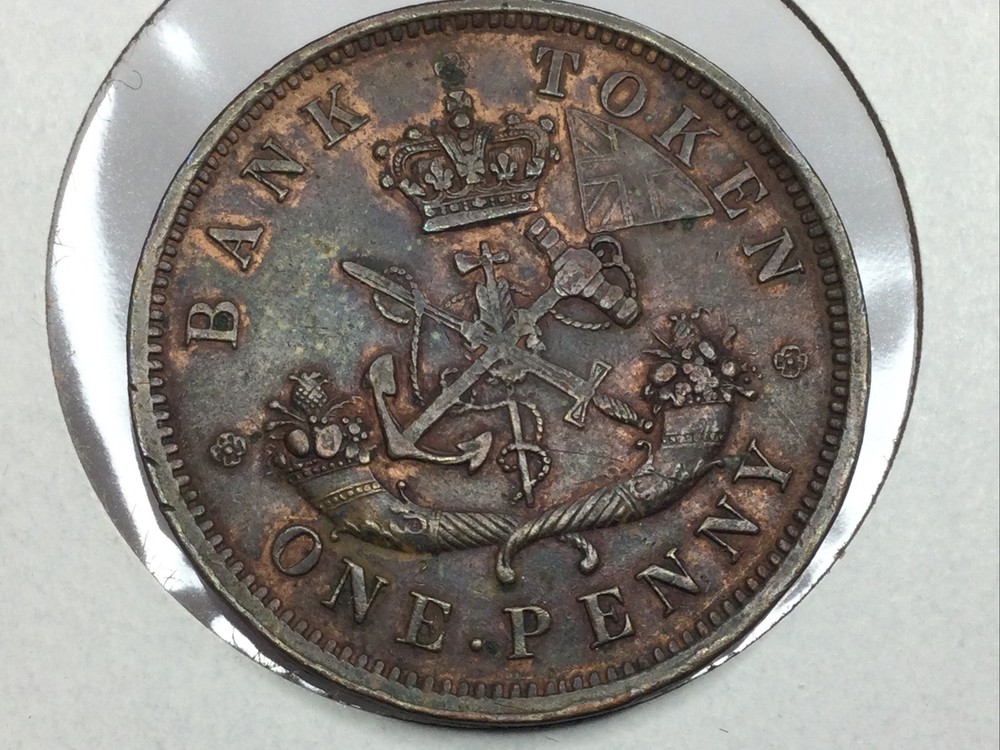 1857 Bank Token One Penny